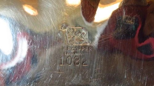 vtg silver plated on copper small fruit dishes 1950 ESSAY made i - photo 5