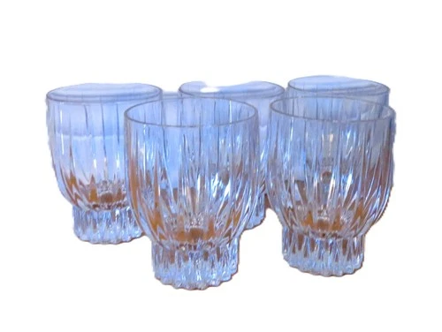 Vintage 5 Mikasa Crystal Double Old Fashion Glasses Algonquin