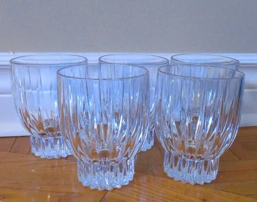 Vintage 5 Mikasa Crystal Double Old Fashion Glasses Algonquin - photo 2