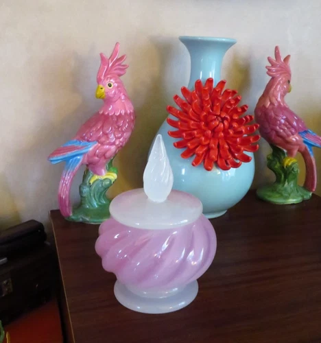 Vintage Archimede Seguso Opal Pink Murano Candy Dish 1960s Rare