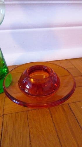 Vintage Uranium Glass Vase & Manganese Candle Holder - Italy - photo 4