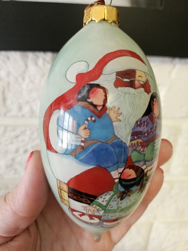 Ne'Qua Art Christmas Ornament with Red Box By Barbara Lavallee