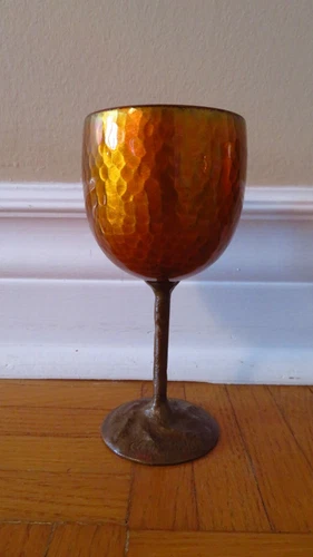 Vintage JG MONETTE Enamel Copper Wine Goblets Set - photo 2