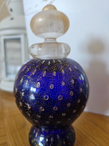 Gambaro & Poggi Murano Perfume Bottle - Blue Aventurine