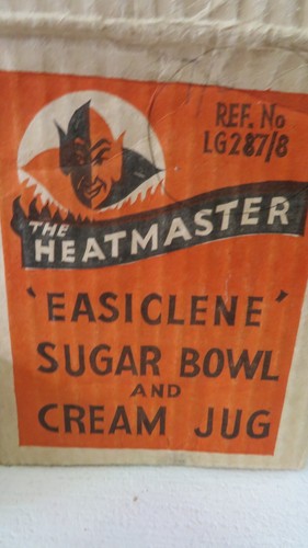 Vintage Heatmaster Cream & Sugar Set - 1950s Ceramic/Chrome - photo 4