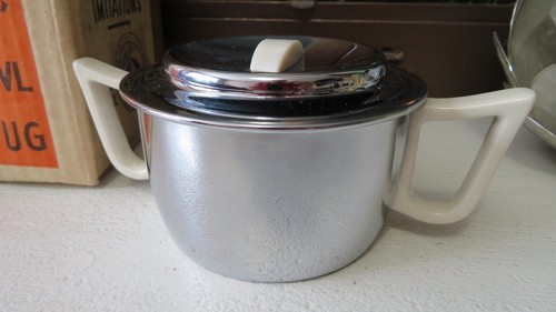 Vintage Heatmaster Cream & Sugar Set - 1950s Ceramic/Chrome - photo 5