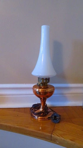 Vintage Ta Picl Copper Oil Lamp Repurposed Electrical