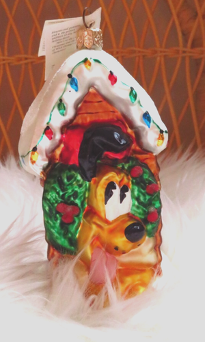 vtg 1997 retired Christopher Radko Christmas Ornament Pluto Dog