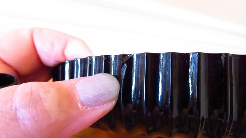 Vintage LE Smith Black Glass Ribbed Divided Snack Plate - photo 5