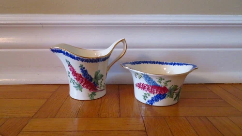 Vintage Art Deco Royal Winton Hand Painted Creamer & Bowl Set