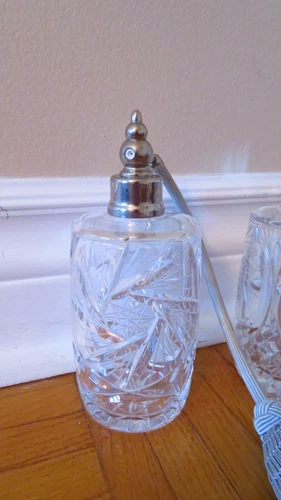 VTG Bohemian Crystal Perfume Bottle Atomizer - photo 2