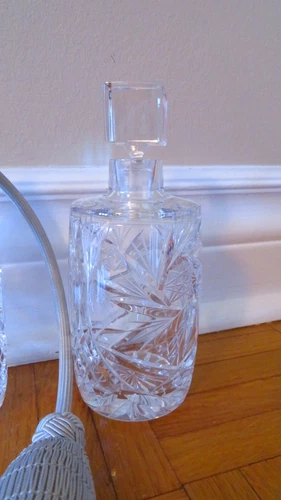 VTG Bohemian Crystal Perfume Bottle Atomizer - photo 3