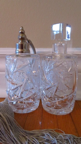 VTG Bohemian Crystal Perfume Bottle Atomizer - photo 4