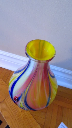 Vintage 1950 Murano Fratelli Toso Millefiori Glass Vase - Yellow - photo 4