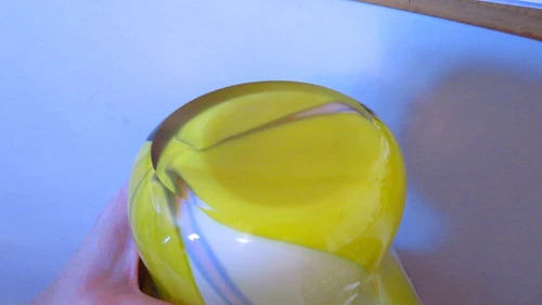 Vintage 1950 Murano Fratelli Toso Millefiori Glass Vase - Yellow - photo 5