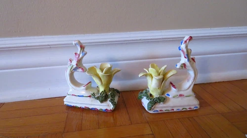 Vintage 1950s Italian Porcelain Candle Holder
