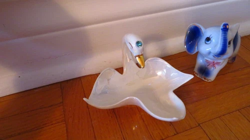 Vtg Cute Swan & Elephant Figurine - Italy/Japan - photo 3