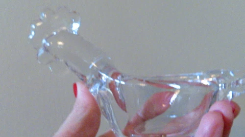 Vtg Crystal Glass Rooster Ashtray - Cofrac Art Verrier - photo 2