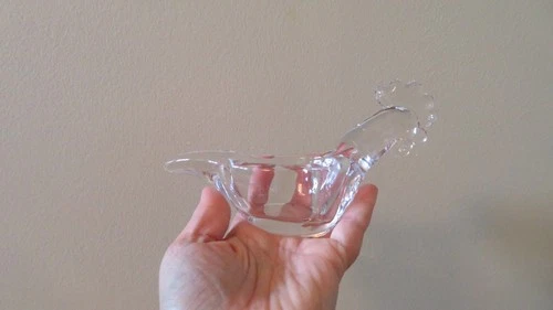 Vtg Crystal Glass Rooster Ashtray - Cofrac Art Verrier - photo 3