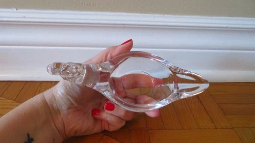 Vtg Crystal Glass Rooster Ashtray - Cofrac Art Verrier - photo 5
