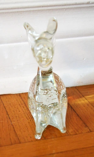 Vintage Art Glass Fawn Deer Paperweight - photo 3