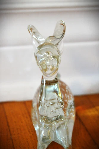 Vintage Art Glass Fawn Deer Paperweight - photo 4