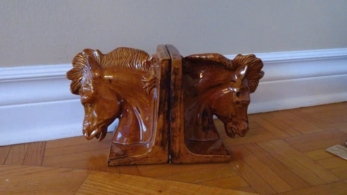 Vintage Ceramic Horse Head Bookends - 1970s - photo 5
