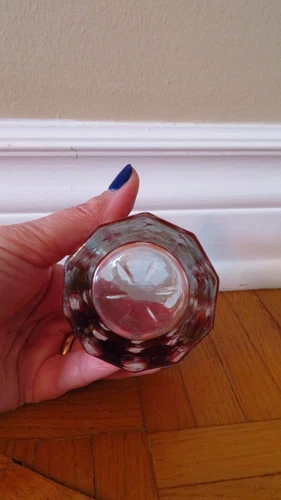 Late 20th Century Cranberry Mould Blown Glass Perfume Bottle - photo 4
