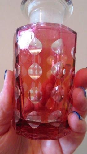 Late 20th Century Cranberry Mould Blown Glass Perfume Bottle - photo 5