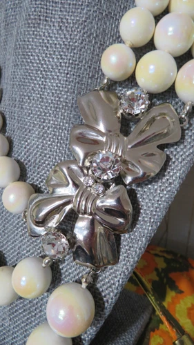 Vtg Italian Artist Sharra Pagano Necklace - 3 Strand Faux Pearl, - photo 2