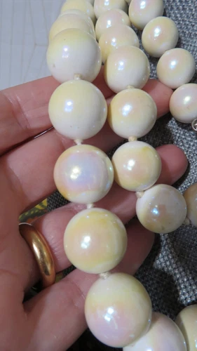 Vtg Italian Artist Sharra Pagano Necklace - 3 Strand Faux Pearl, - photo 3