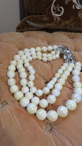 Vtg Italian Artist Sharra Pagano Necklace - 3 Strand Faux Pearl, - photo 4