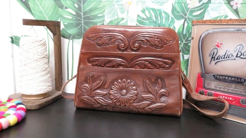 Vintage Repelled Leather Bag - Terra Cotta