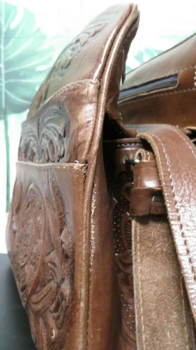 Vintage Repelled Leather Bag - Terra Cotta - photo 3