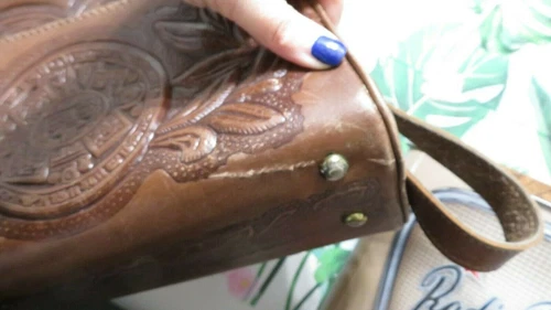 Vintage Repelled Leather Bag - Terra Cotta - photo 4