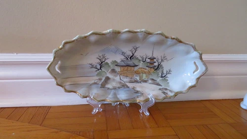Vintage Hand Painted Japanese Porcelain Dish - Meiji Period