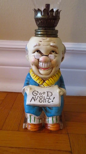 Vintage 1950 Japan Oil Lamp - Old Man w/ Chair - photo 3