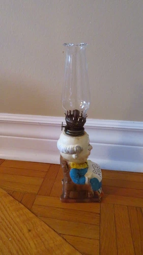 Vintage 1950 Japan Oil Lamp - Old Man w/ Chair - photo 4
