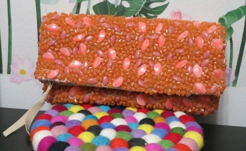 Banana Republic Purse Clutch with Embedded Resin Stones