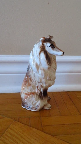 Collie Figurine Puppy Dog Sculpture - Vintage Porcelain Lassie - photo 3