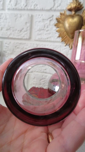 Vtg Bombay Lavender Glass Tumble Up Carafe wGlass Silver Trim - photo 5