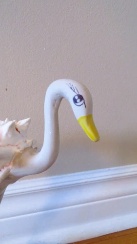 Mid Century Metal & Seashell Bird Sculpture w/ Ostrich Head - photo 2
