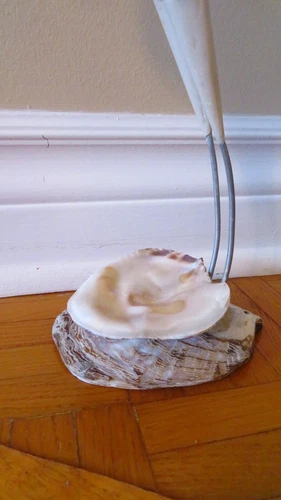 Mid Century Metal & Seashell Bird Sculpture w/ Ostrich Head - photo 5