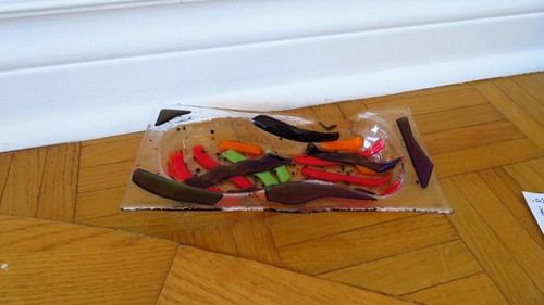 VTG Glass Tray 1990 Art Glass, Rainbow Colors, Italian Glass