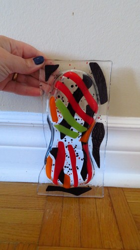 VTG Glass Tray 1990 Art Glass, Rainbow Colors, Italian Glass - photo 4
