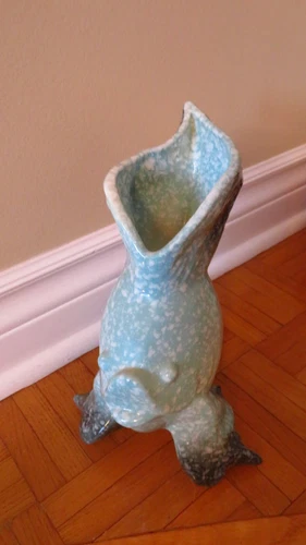 Vintage HULL Pottery Ebb Tide Angel Fish Vase/Planter Blue Turqu - photo 2