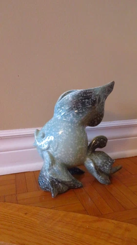 Vintage HULL Pottery Ebb Tide Angel Fish Vase/Planter Blue Turqu - photo 3