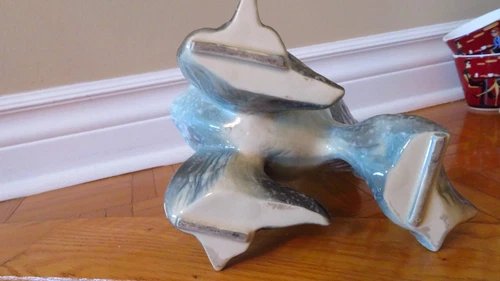 Vintage HULL Pottery Ebb Tide Angel Fish Vase/Planter Blue Turqu - photo 5