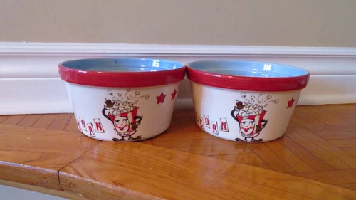 VTG Everybody Loves Popcorn Bowl Set of 2 - Nostalgic Ceramic