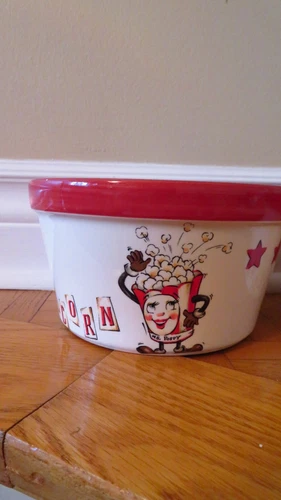 VTG Everybody Loves Popcorn Bowl Set of 2 - Nostalgic Ceramic - photo 3